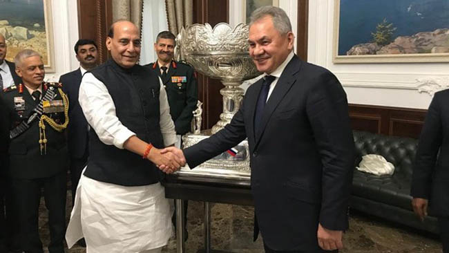 Raksha Mantri Shri Rajnath Singh co-chairs IRIGC-M&MTCmeeting with his Russian counterpart General Sergei Shoigu;